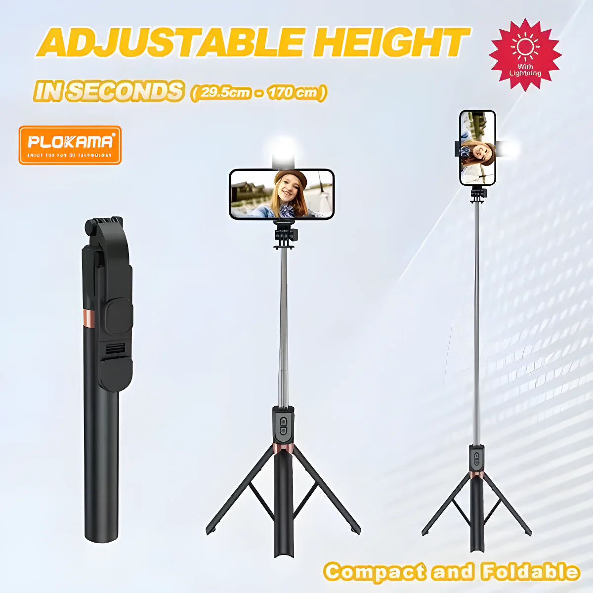 4 in 1 Tripod Selfie Stick With Remote Control - Image 5