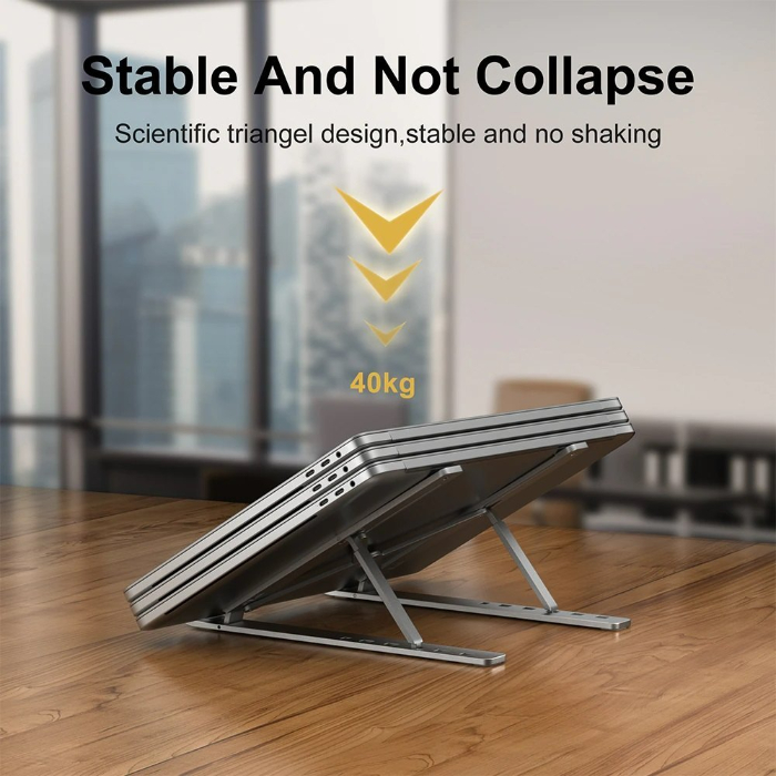 Portable Aluminium Lightweight Laptop Stand With 7 Adjustable Height Levels - Image 2